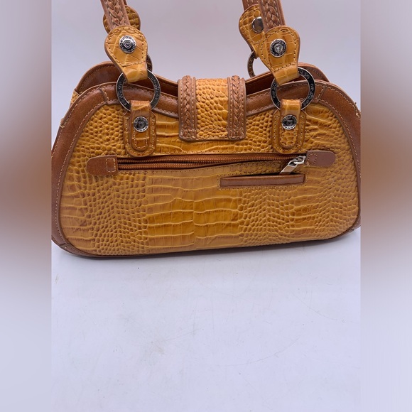 Marc Chantal M C Leather Croc Saddlebag Style Purse - Picture 11 of 15